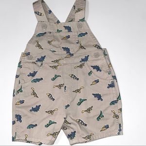 Vintage Carter’s Baby Boy Dinosaur Short Overalls, Size 12-18M